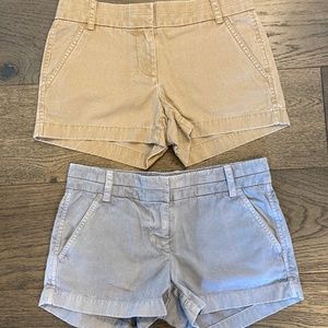 J Crew Chino Shorts Bundle 00 Grey Tan Like New